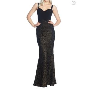 Dress the Population Lorena Lace Mermaid Gown NWT
